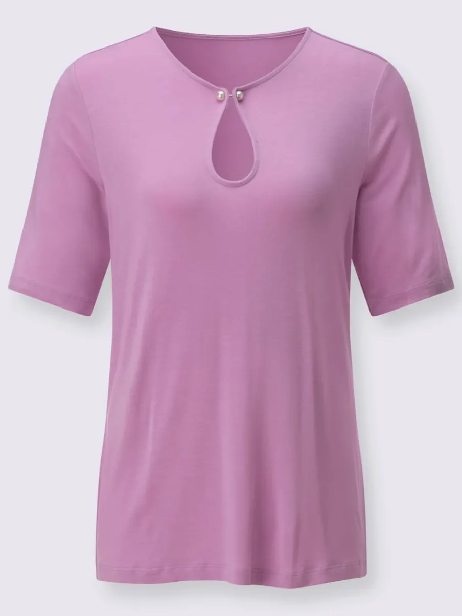 T-shirt à manches courtes en modal avec col goutte