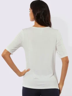 T-shirt à manches courtes en modal avec col goutte