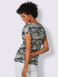 T-shirt à manches courtes en modal imprimé effet batik