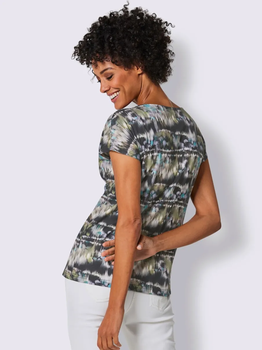 T-shirt à manches courtes en modal imprimé effet batik
