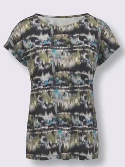 T-shirt à manches courtes en modal imprimé effet batik
