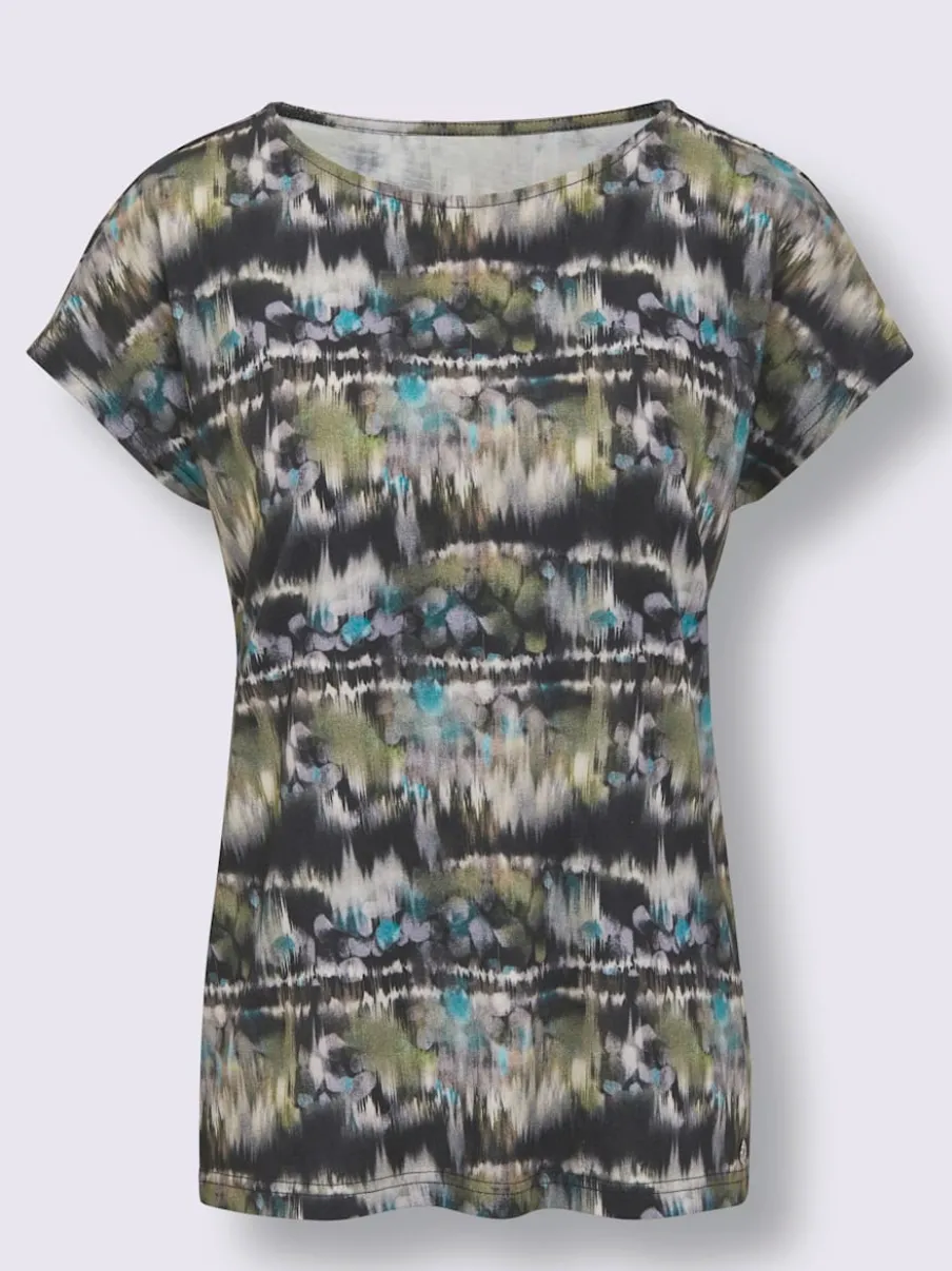 T-shirt à manches courtes en modal imprimé effet batik