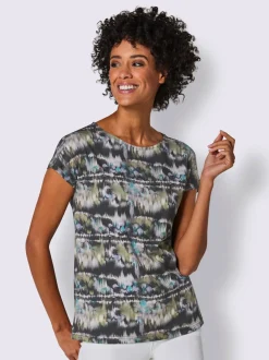 T-shirt à manches courtes en modal imprimé effet batik