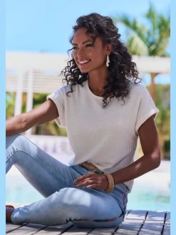 T-shirt à manches courtes en piqué ultra-doux avec revers fixe