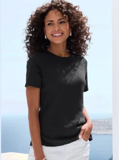 T-shirt à manches courtes en tricot fin ajouré
