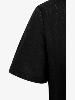 T-shirt à manches courtes en tricot fin ajouré