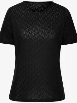 T-shirt à manches courtes en tricot fin ajouré