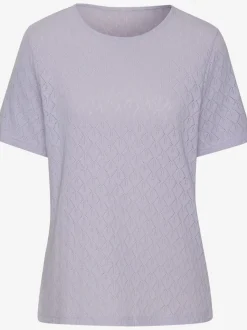 T-shirt à manches courtes en tricot fin ajouré