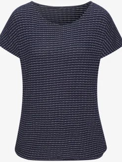 T-shirt à manches courtes en tricot structuré avec encolure ronde et élastique à la taille