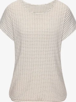 T-shirt à manches courtes en tricot avec motif graphique encolure ronde et élastique à la taille