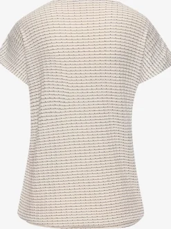 T-shirt à manches courtes en tricot avec motif graphique encolure ronde et élastique à la taille
