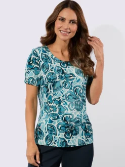 T-shirt à manches courtes en viscose avec motif floral