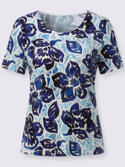 T-shirt à manches courtes en viscose avec motif floral