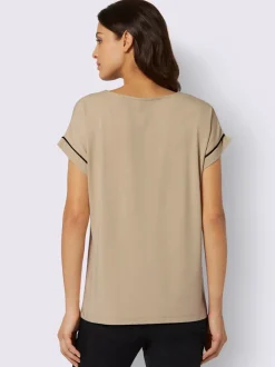 T-shirt manches courtes en viscose motif léopard et pierres
