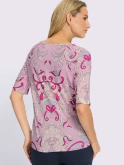 T-shirt à manches courtes en viscose avec motif floral