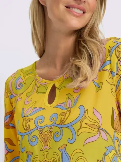 T-shirt à manches courtes en viscose avec motif floral