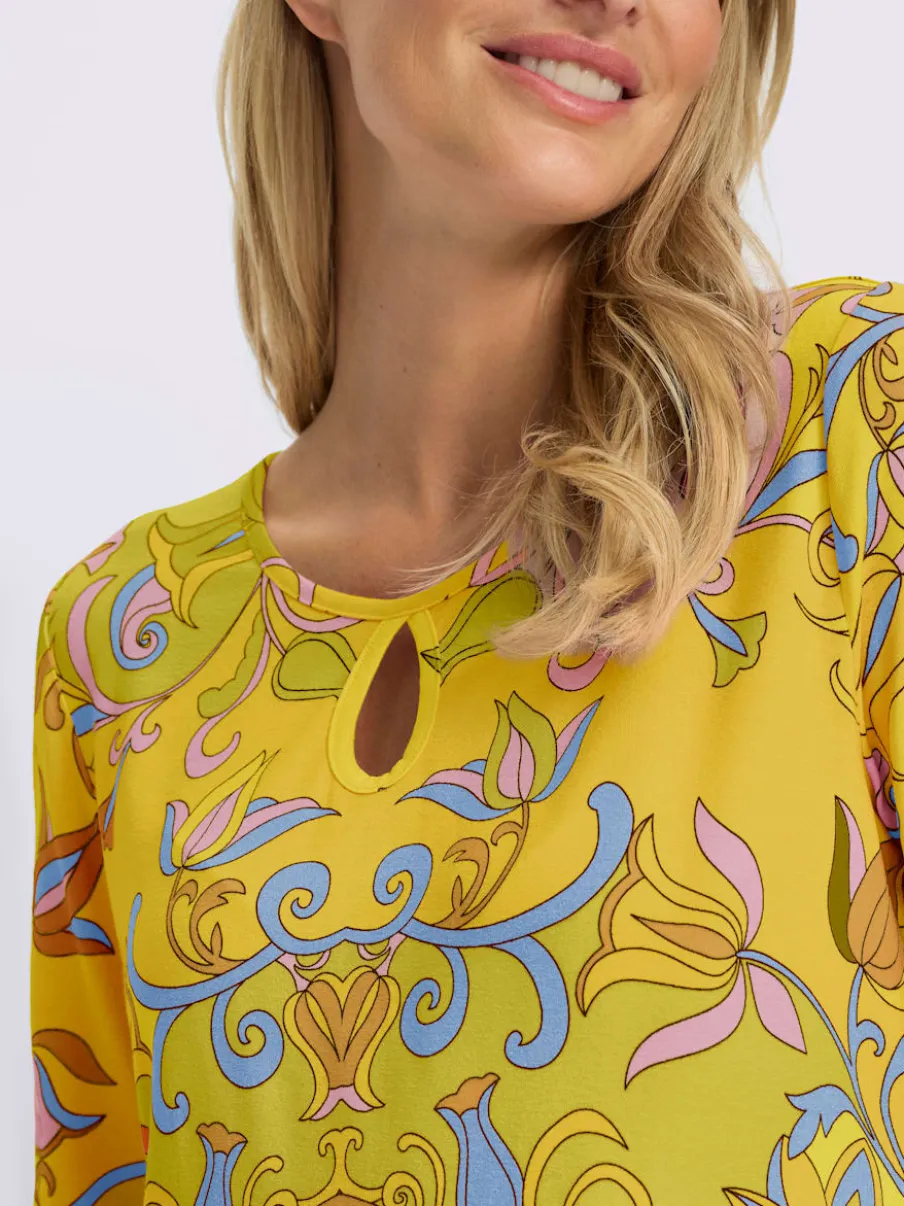 T-shirt à manches courtes en viscose avec motif floral