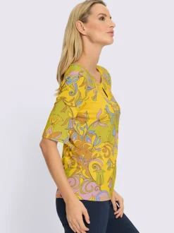 T-shirt à manches courtes en viscose avec motif floral