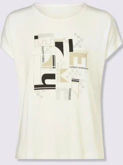 T-shirt à manches courtes imprimé avec pierres brillantes