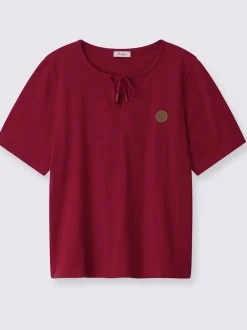 T-shirt à manches courtes lien à nouer à l'encolure