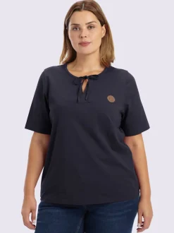 T-shirt à manches courtes lien à nouer à l'encolure