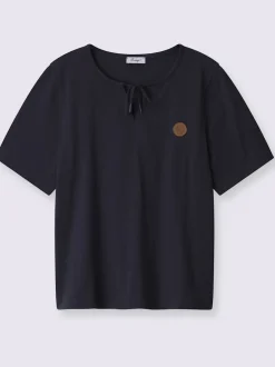 T-shirt à manches courtes lien à nouer à l'encolure