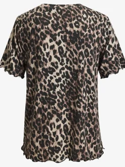 T-shirt à manches courtes à l'imprimé léopard tendance