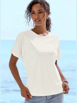 T-shirt à manches courtes pierres brillantes
