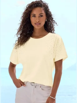 T-shirt à manches courtes pierres brillantes