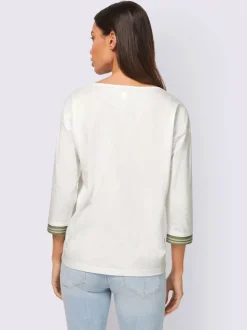 T-shirt manches 3/4 en coton avec imprimé lumineux