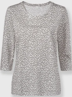 T-shirt à manches 3/4 en coton avec motif minimaliste