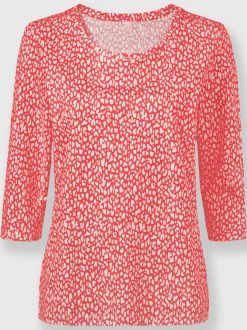 T-shirt à manches 3/4 en coton avec motif minimaliste
