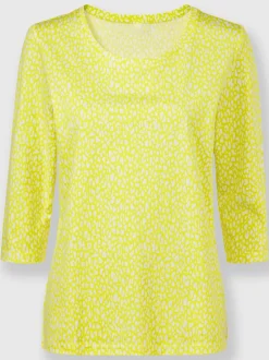 T-shirt à manches 3/4 en coton avec motif minimaliste