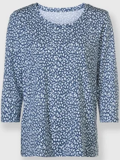 T-shirt à manches 3/4 en coton avec motif minimaliste