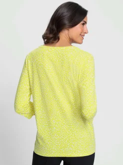 T-shirt à manches 3/4 en coton avec motif minimaliste