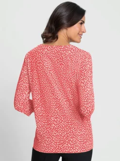 T-shirt à manches 3/4 en coton avec motif minimaliste