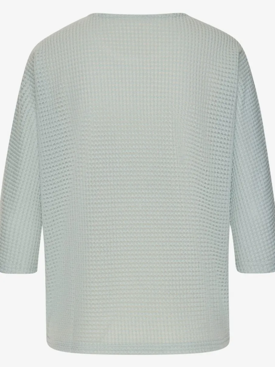 T-shirt à manches 3/4 en matière gaufrée légère