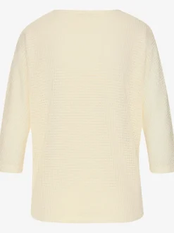 T-shirt à manches 3/4 en matière gaufrée légère
