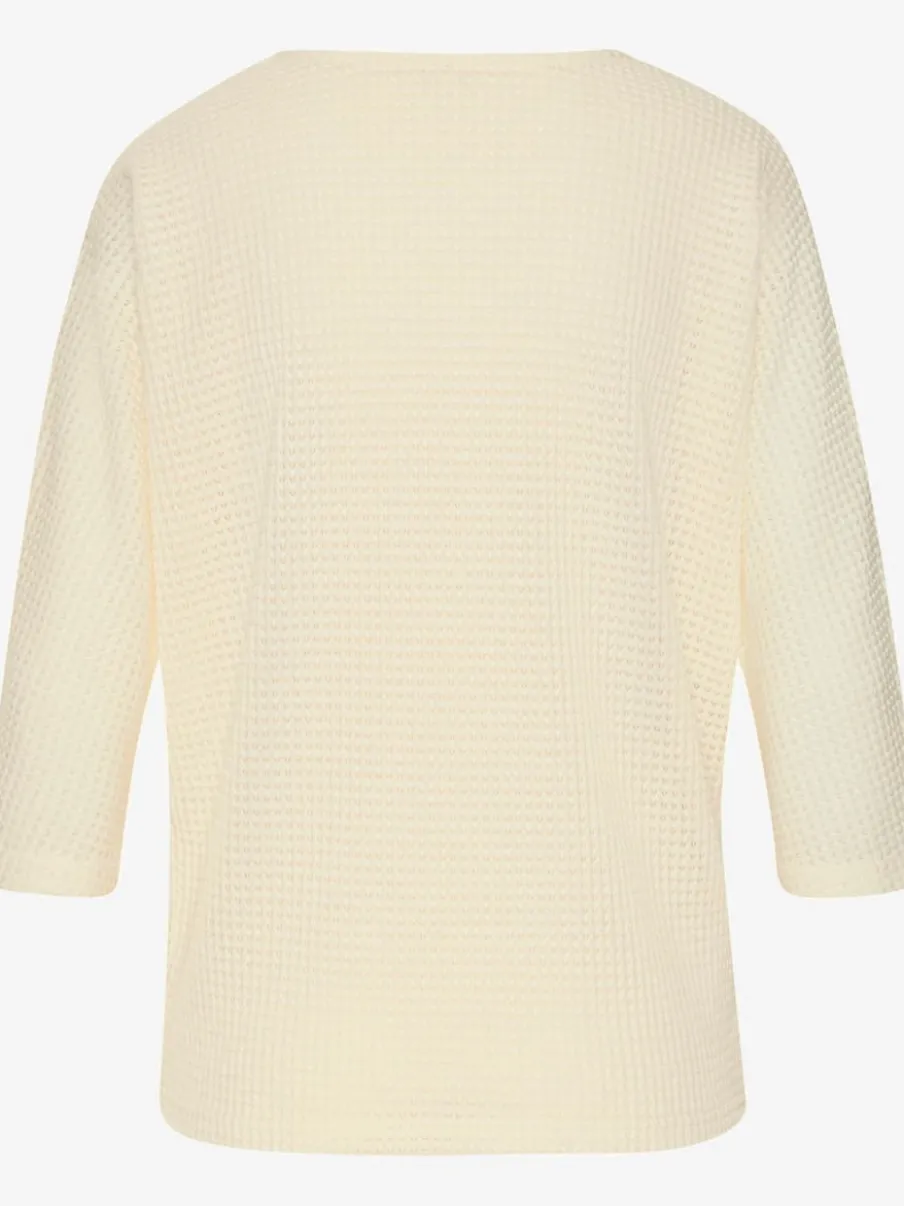 T-shirt à manches 3/4 en matière gaufrée légère