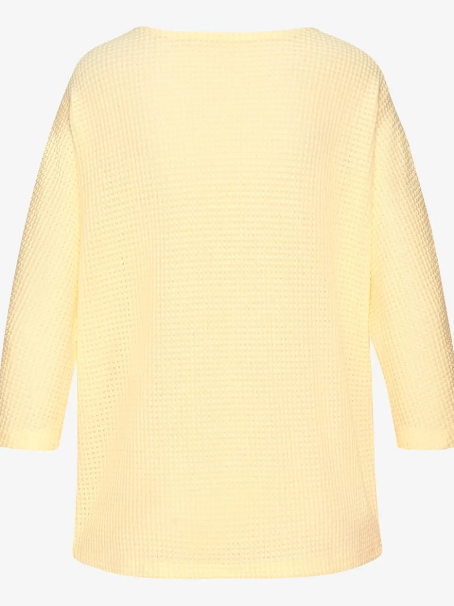 T-shirt à manches 3/4 en matière gaufrée légère