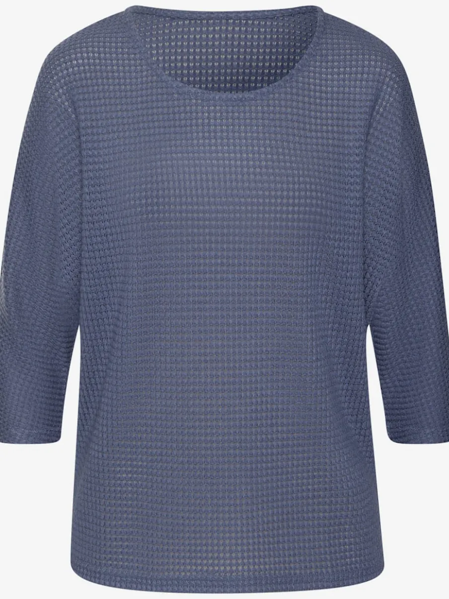T-shirt à manches 3/4 en matière gaufrée légère