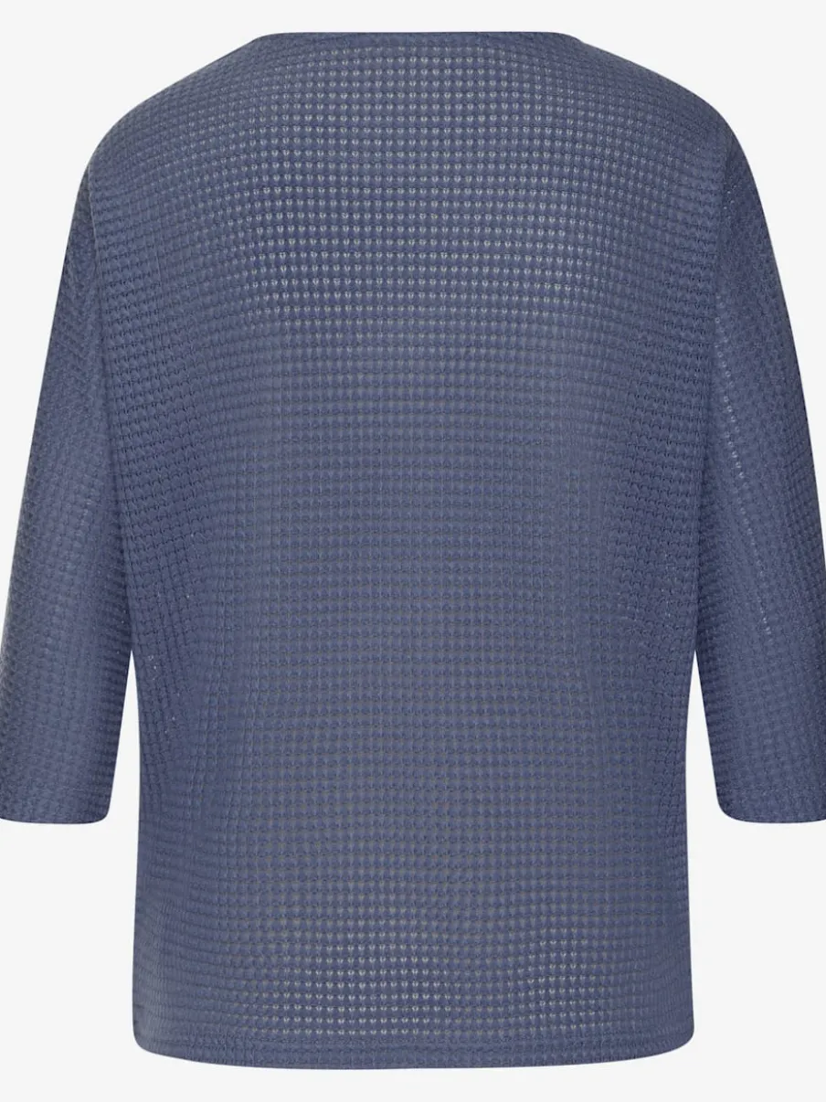 T-shirt à manches 3/4 en matière gaufrée légère