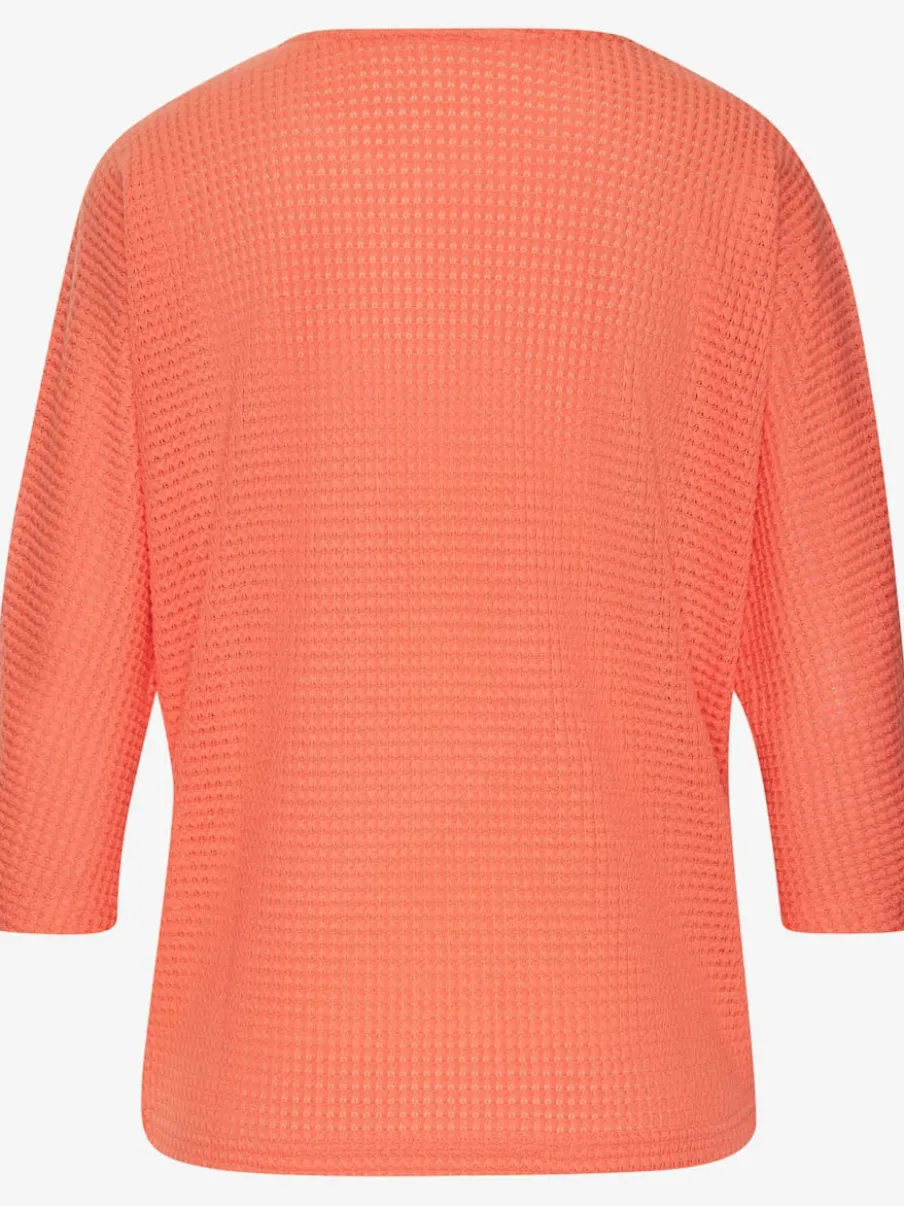 T-shirt à manches 3/4 en matière gaufrée légère