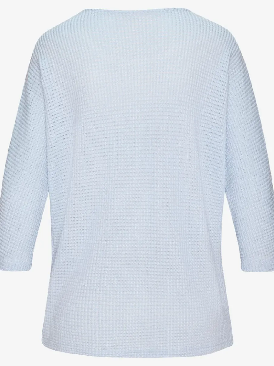 T-shirt à manches 3/4 en matière gaufrée légère