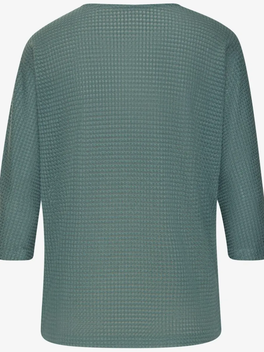 T-shirt à manches 3/4 en matière gaufrée légère