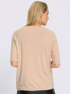 T-shirt à manches 3/4 en viscose douce avec imprimé graphique