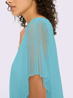 T-shirt à manches kimono avec motif ajouré et débardeur intégré