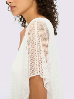 T-shirt à manches kimono avec motif ajouré et débardeur intégré