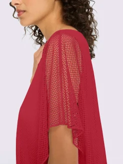 T-shirt à manches kimono avec motif ajouré et débardeur intégré