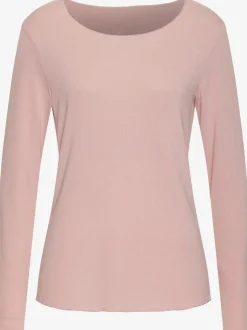 T-shirt à manches longues avec bords pailletés et finitions raffinées